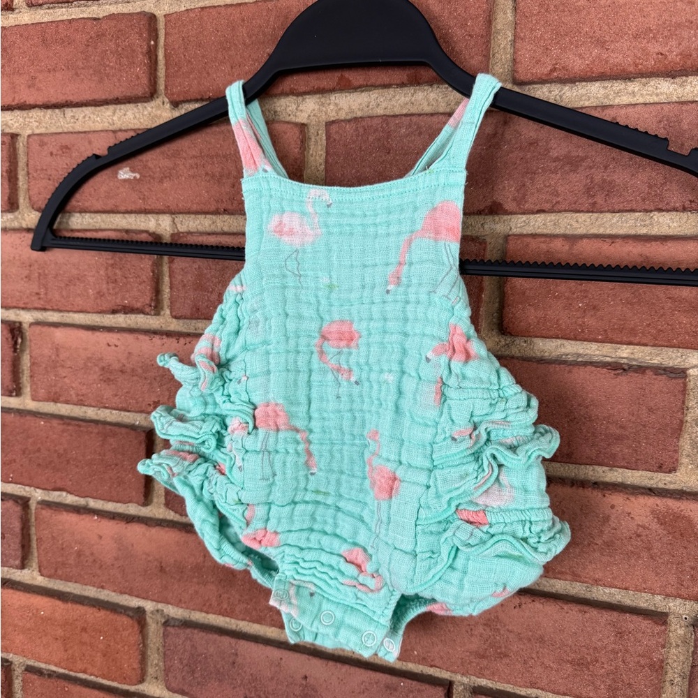 Angel Dear Bubble Romper with Flamingos 3-6 months